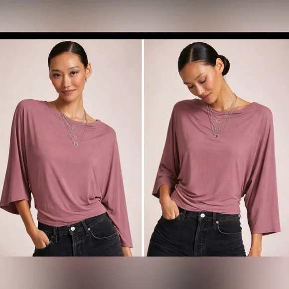 Anthropologie Mauve Dolman Sleeve Top - Picture 2 of 4